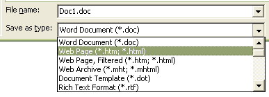 File menu --> Save As --> Save as type