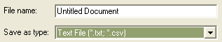 File type Plain Text has been selected